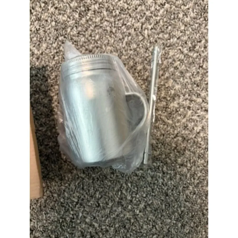 Texas Tea Drinkware Stainless steel insulated mug with lid and metal straw